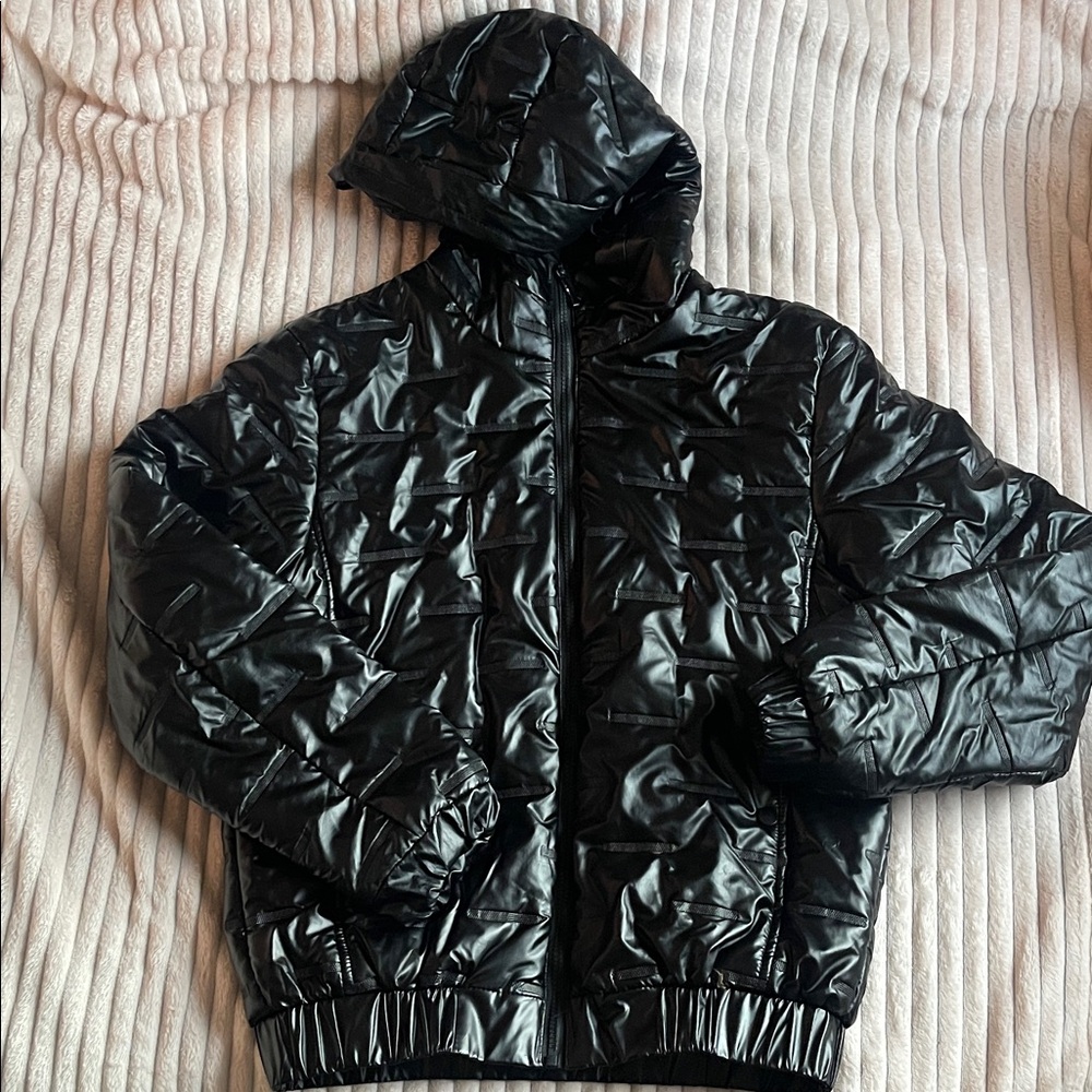 Black Puffer Jacket with Hood